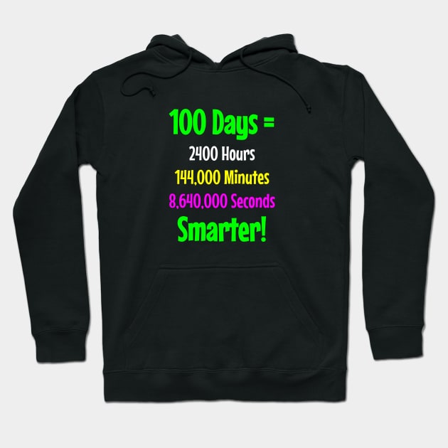 100 Days Smarter T Shirt w Hours, Minutes & Seconds Hoodie by SecondActTees